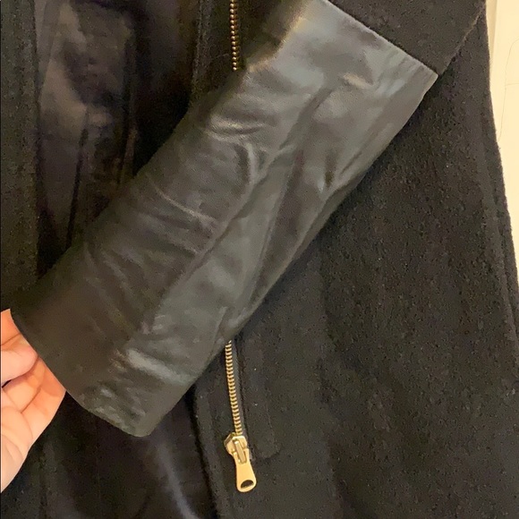 Club Monaco Wayland Coat with leather sleeves - Picture 6 of 7